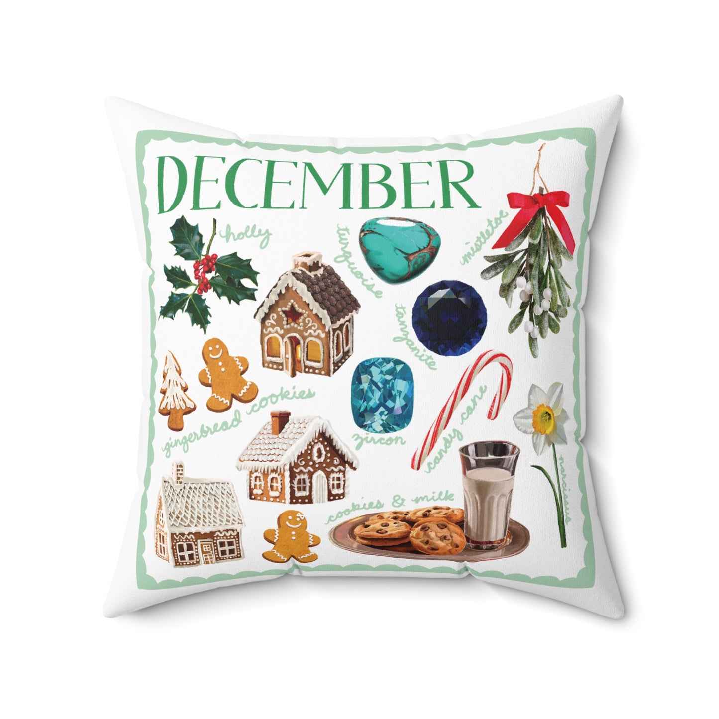 December Birth Month-Spun Polyester Square Pillow