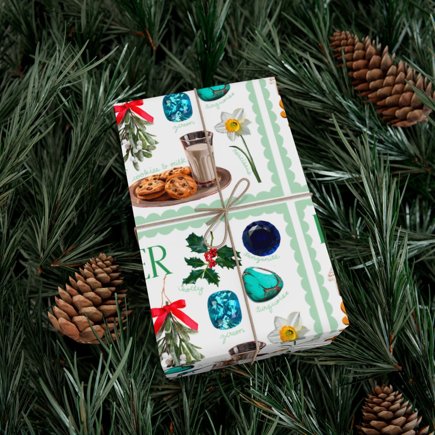 December Birth Month Collage Wrapping Paper