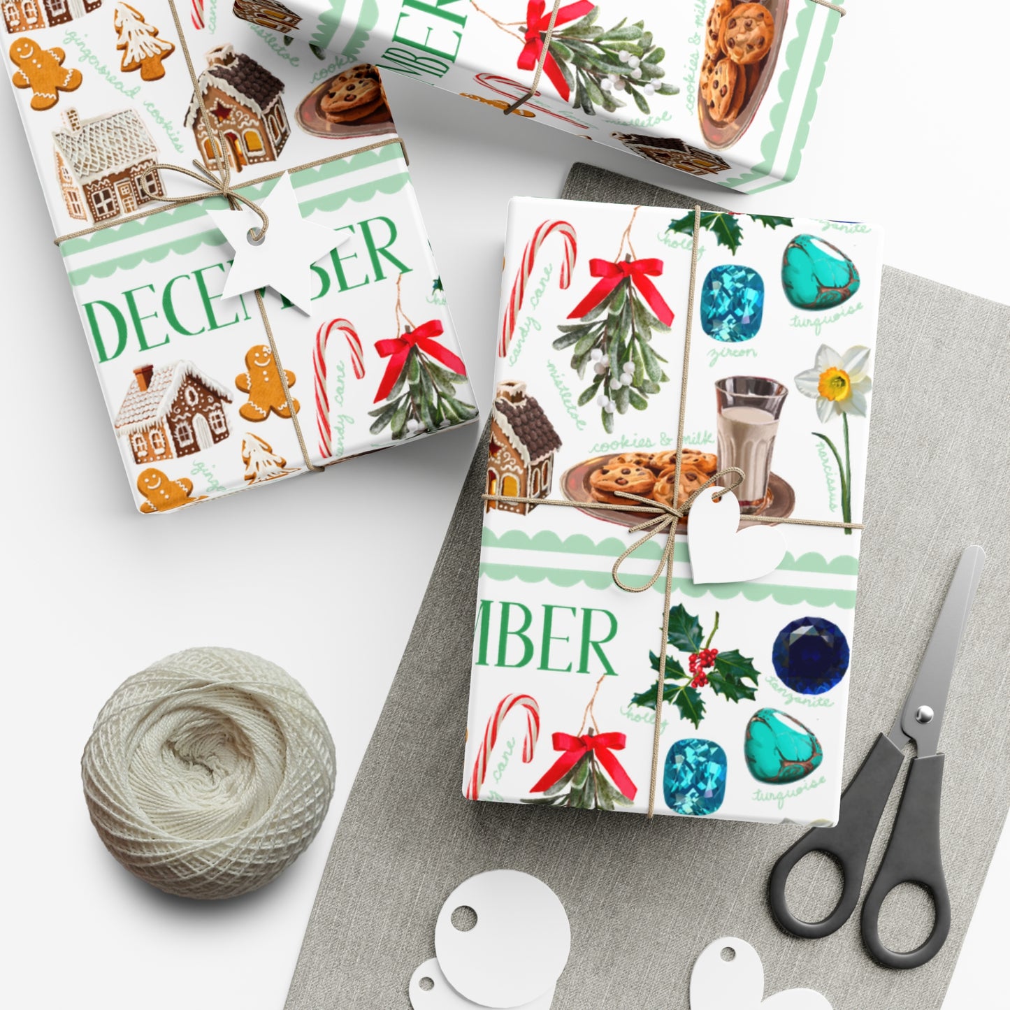 December Birth Month Collage Wrapping Paper