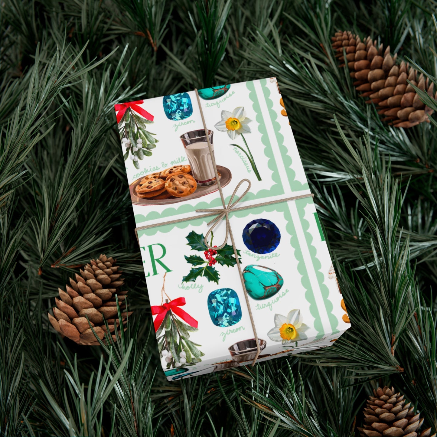 December Birth Month Collage Wrapping Paper