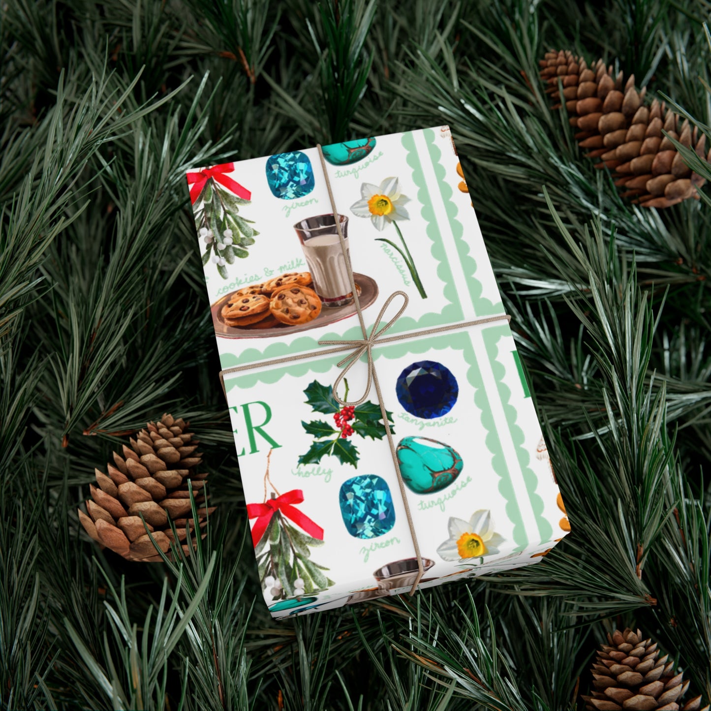 December Birth Month Collage Wrapping Paper