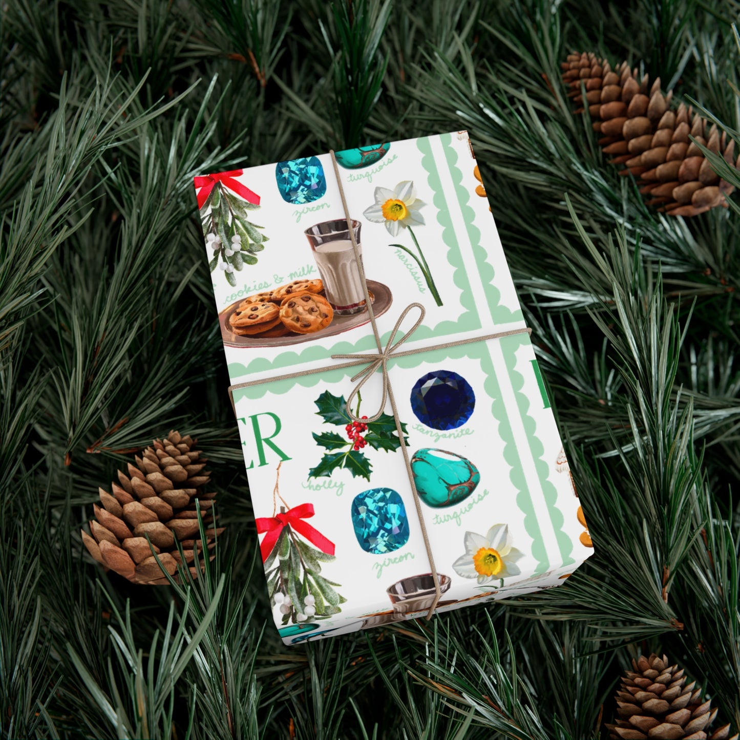 December Birth Month Collage Wrapping Paper