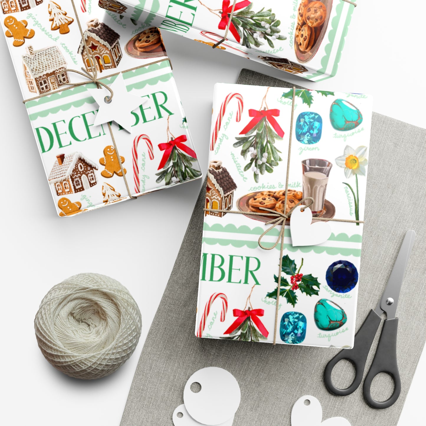 December Birth Month Collage Wrapping Paper