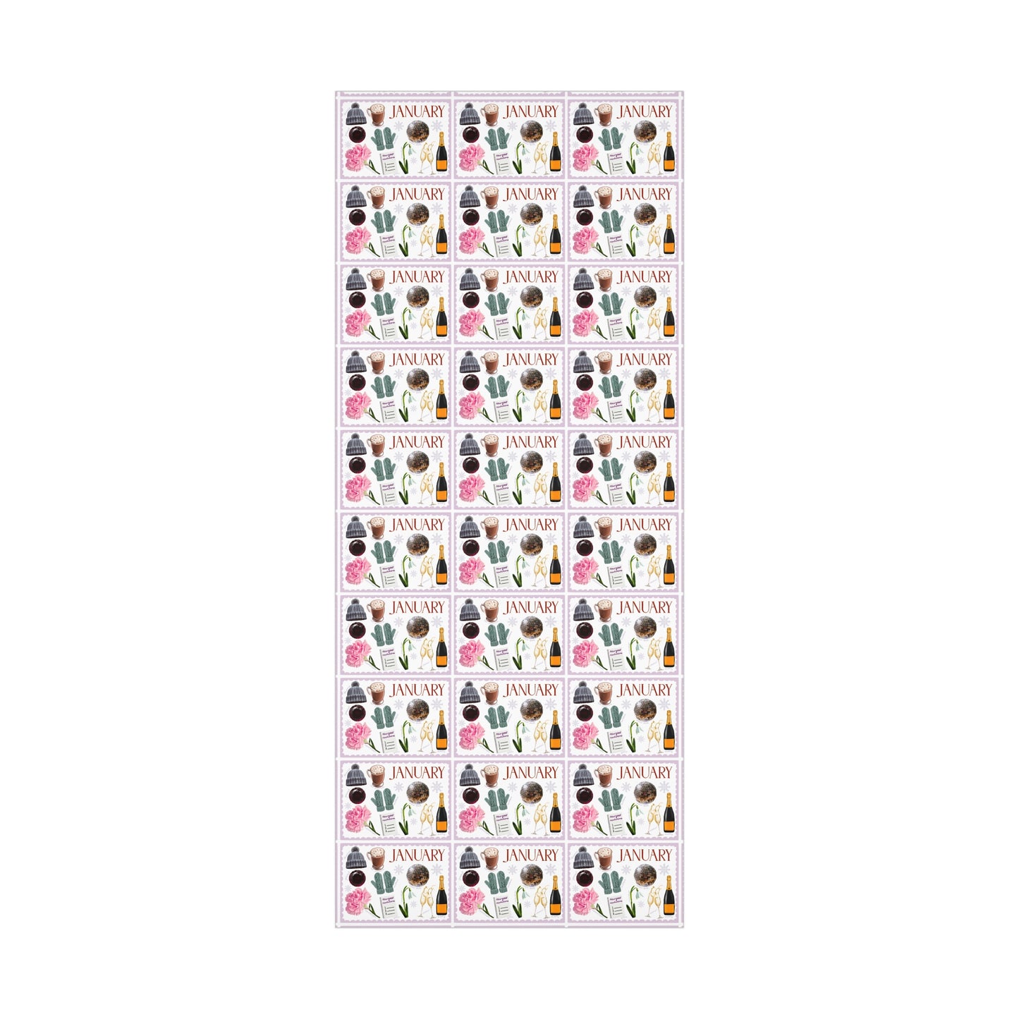 January Birth Month Collage Wrapping Paper