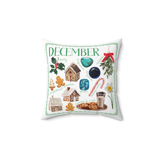 December Birth Month-Spun Polyester Square Pillow